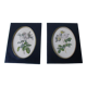 Set of 2 old frames with oval decoration floral flowers medallion style