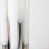 Lampe de pied ou lampadaire « Orgue » en verre opalescent. Circa 1970.