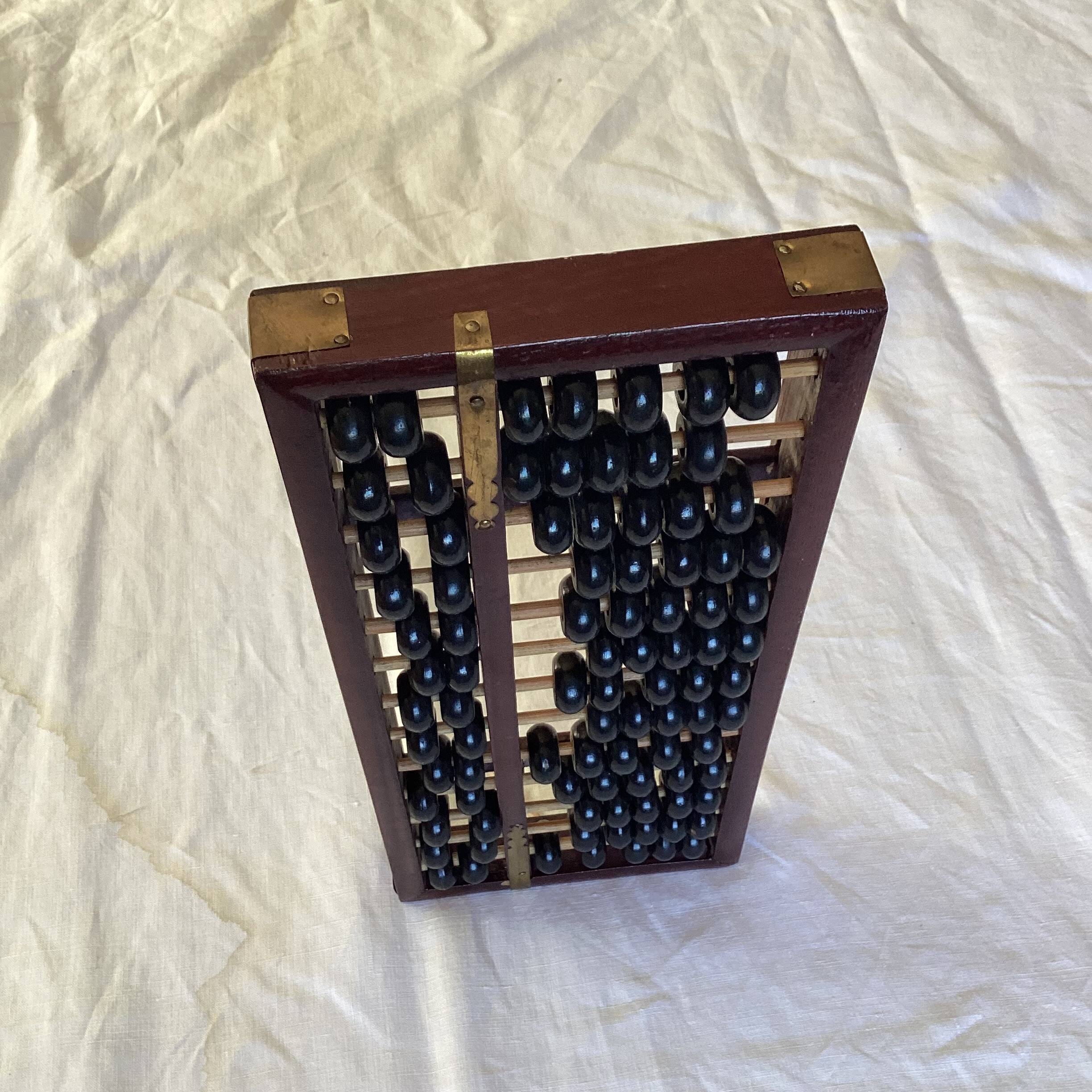 Vintage wooden Chinese abacus dimensions: height -2.5 cm - width -29 cm