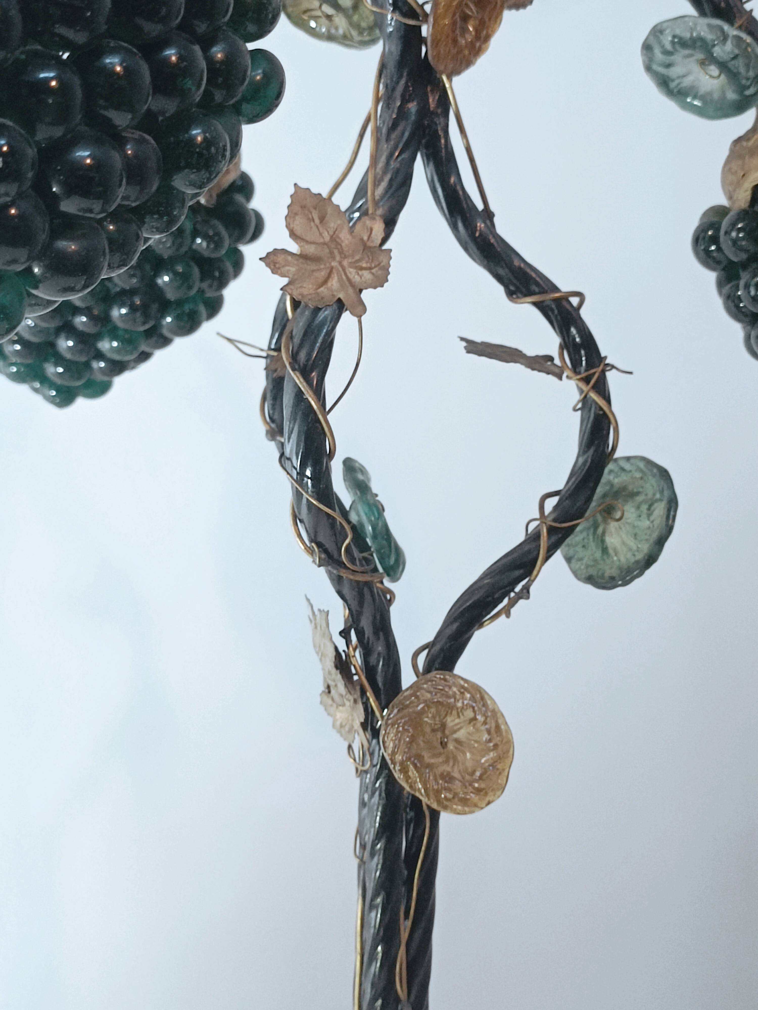 Lampe sculpturale Grappe de raisins verre de Murano 1960s