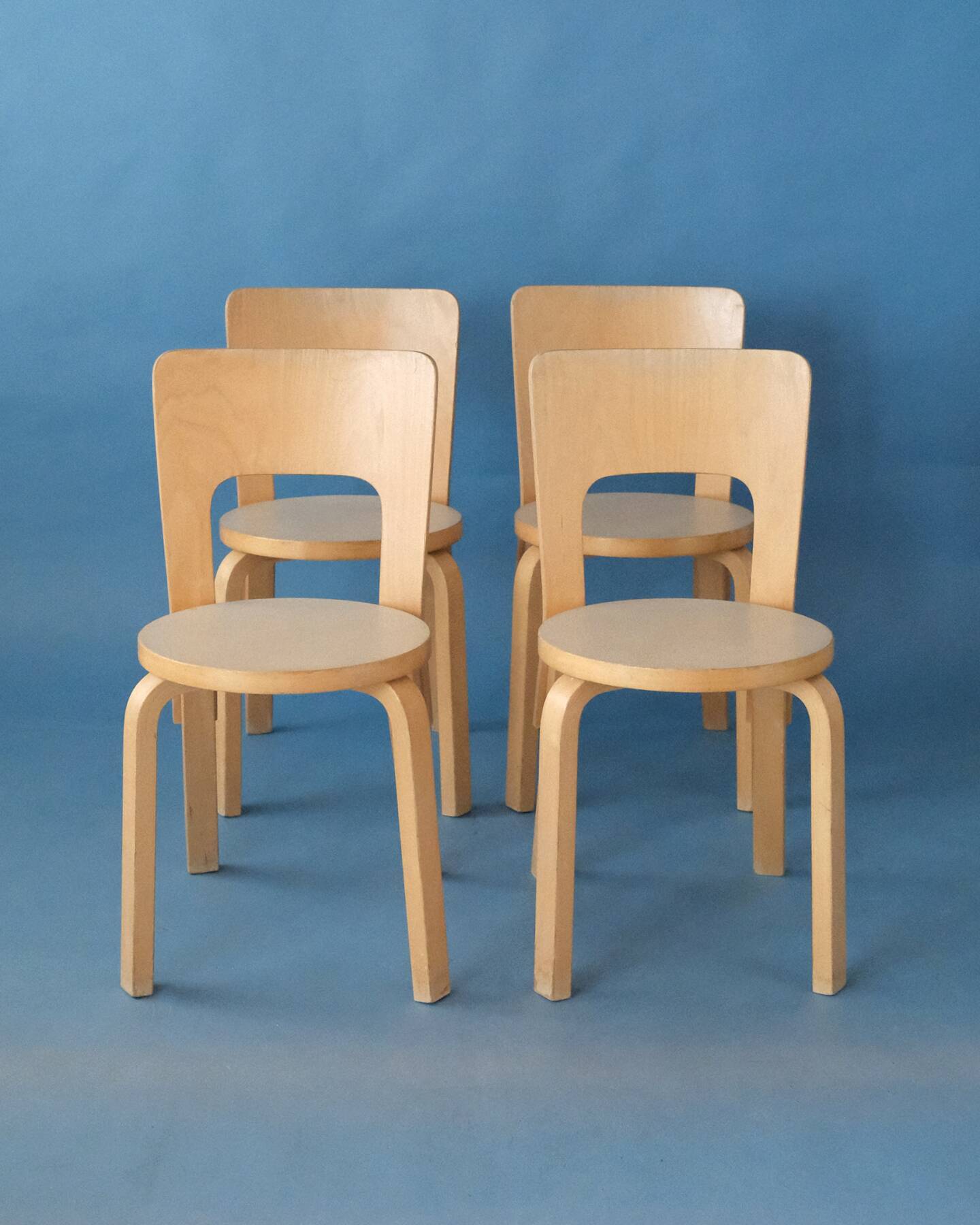 Set of 4 Chair 66, Alvar Aalto, Artek