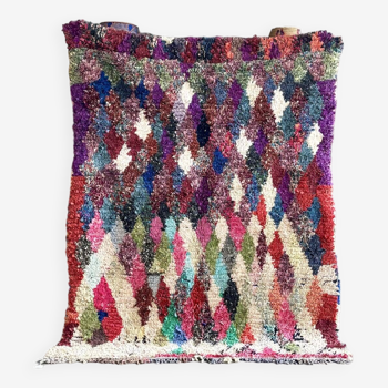 Multicolored Boucherouite Berber rug 150x210 cm