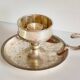 Vintage Silver Glass Candle Holder