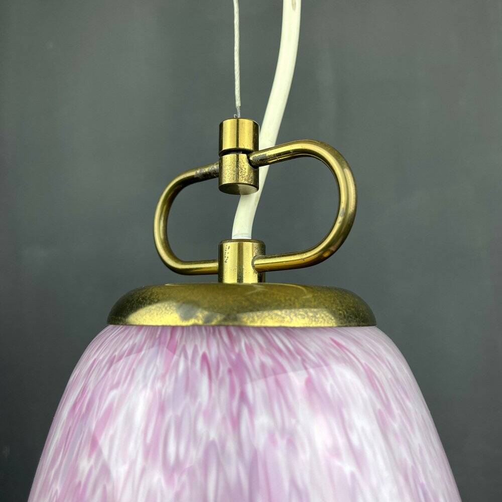 Mid-century pink Murano glass pendant by Veluce, Italy, 1970s