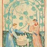 Vintage Lithography , Fruit Picking