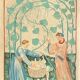 Lithographie vintage la cueillette des fruits