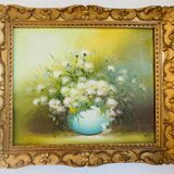 Tableau, huile sur toile, nature morte signée Rossy