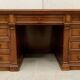 Napoleon III desk with pedestals in solid walnut 19th century
