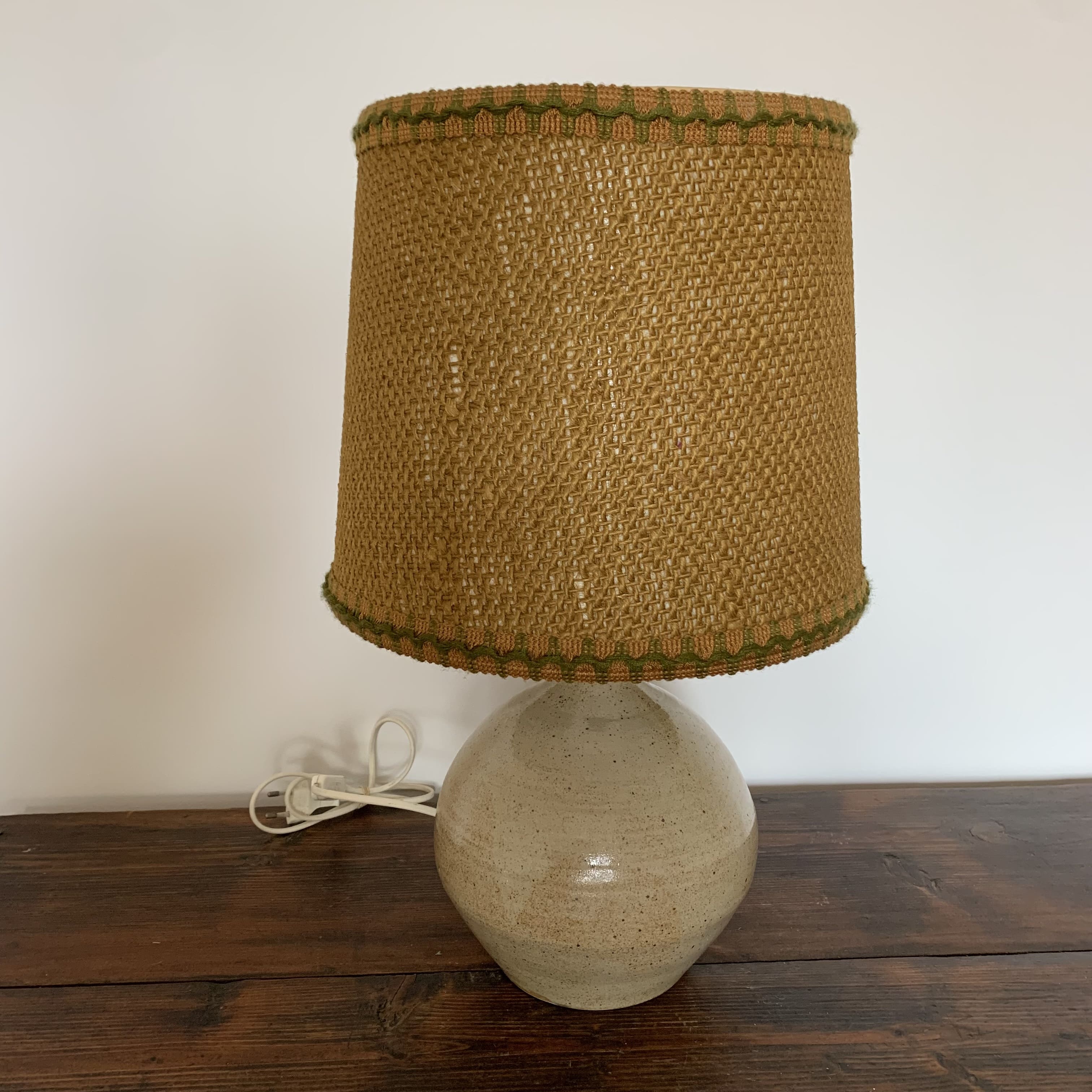 Stoneware lamp - rope lampshade