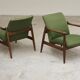 Pair of green GMF 64 armchairs by
Edmund Homa, Poland, 1960s