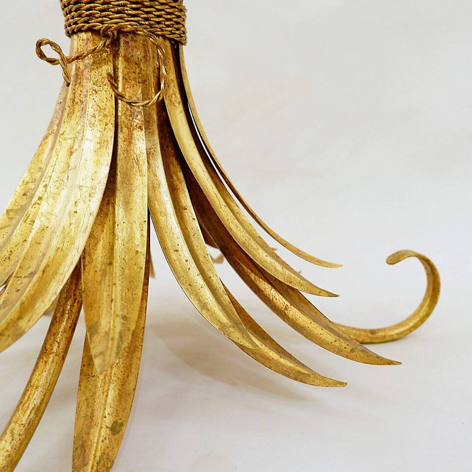 Vintage Gilt Metal Sheaf of Wheat Coffee Table