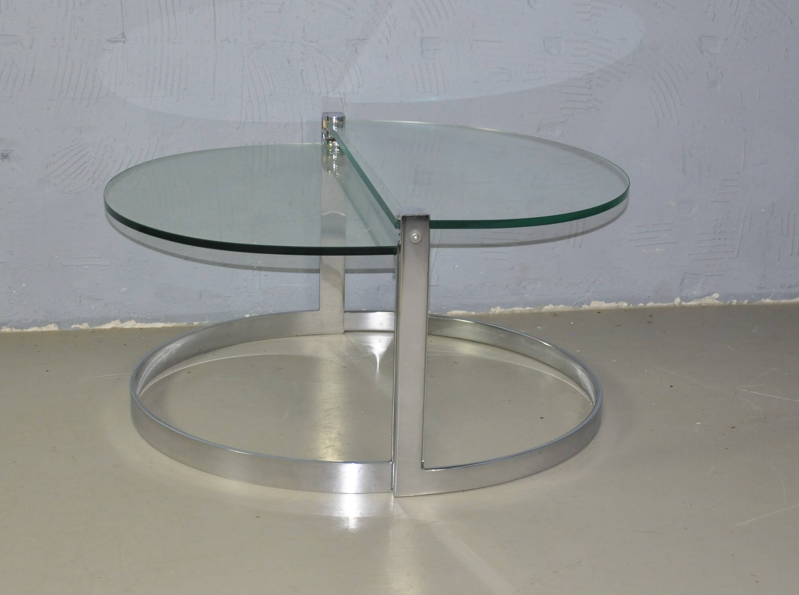 Vintage glazen bijzet tafels