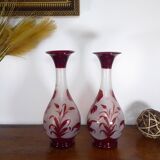 Paire de vases en verre