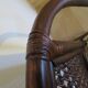 Set of 2 swivel bar stools / chairs - wood - cane - rattan - 80s
