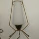 Vintage 1950 Arlus table lamp / Golden metal tripod and opaline