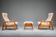 Mid-century modern Danish chairs and ottoman in teak from HS Design, 1960s, set of 3