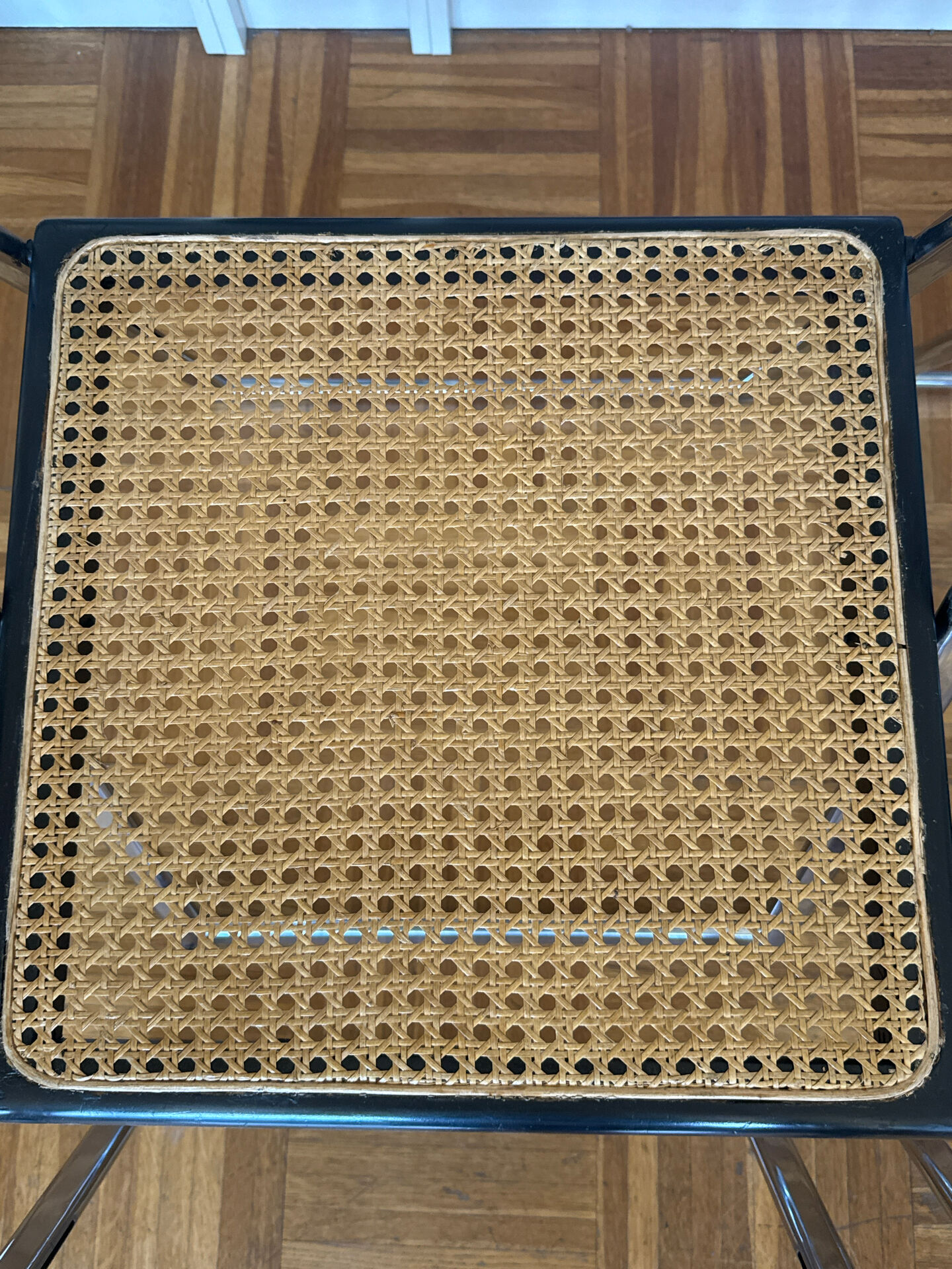 Set of 4 Italian folding chairs with caning.