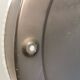 Ceiling light, in dark metallic paint with thick glass shade with beautiful details in the glass.