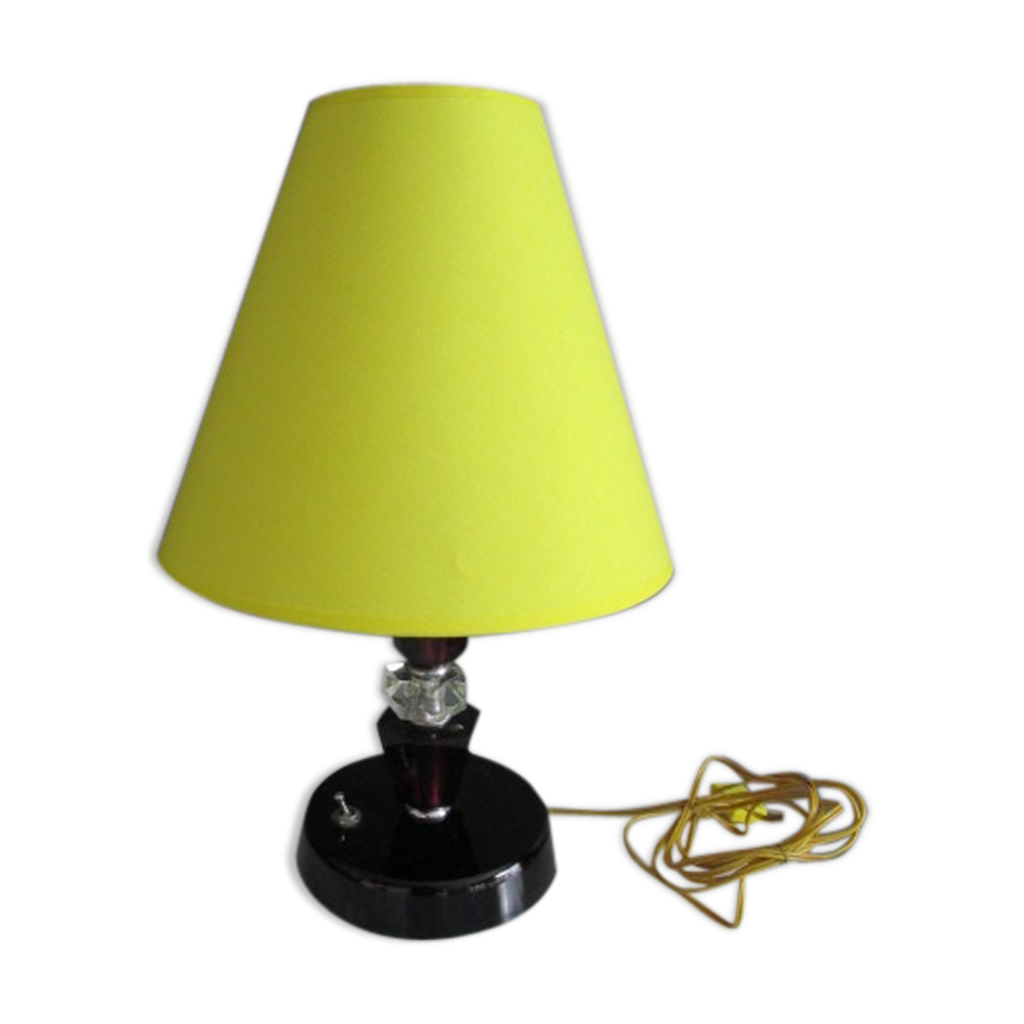 Art-deco lamp, black crystal foot