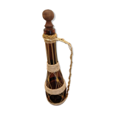 Bouteille en verre déco scoubidou et armature métal doré