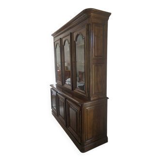 Bibliothèque 3 portes Noyer de France Louis XIV