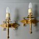 Pair of gold metal wall lamps Ferro Arte, 60s-70s