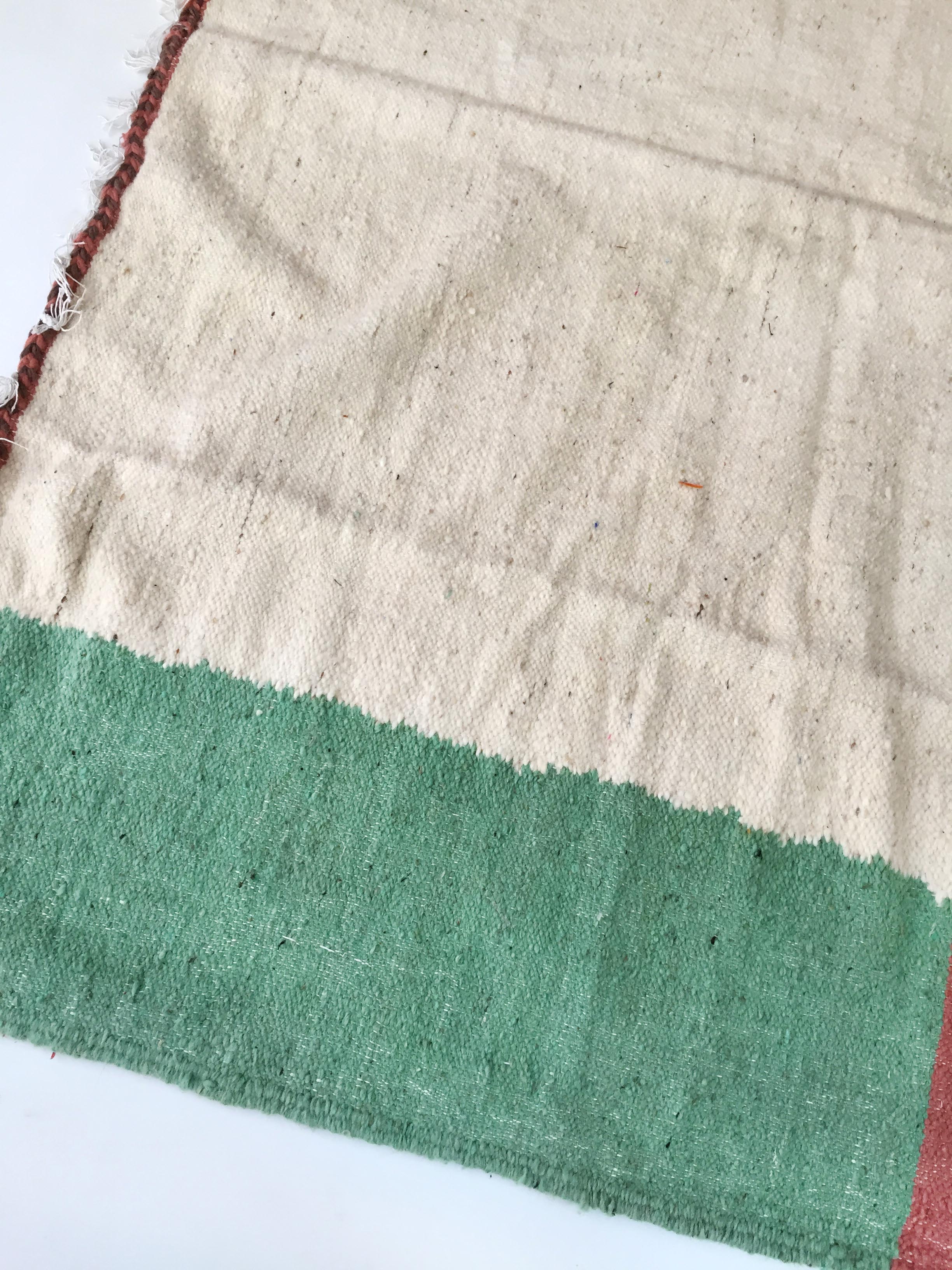 Moroccan Berber Kilim carpet ecru with colorful flats 284x184cm