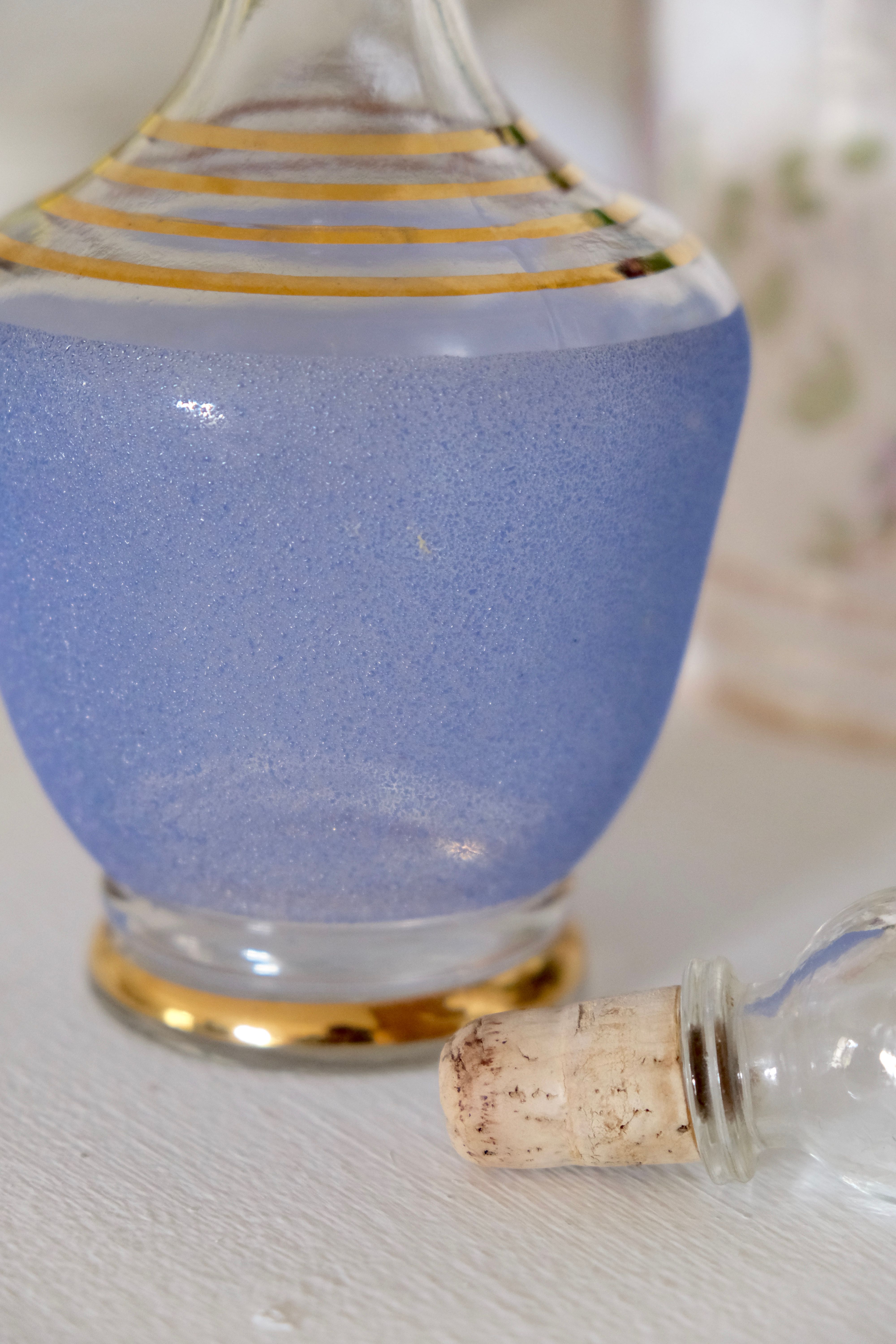 50s blue granite decanter