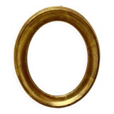 Old oval shaped wooden frame