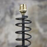 Brutalist wrought iron spring lamp base