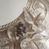 Wrought iron mirror. Grape leaf decoration.