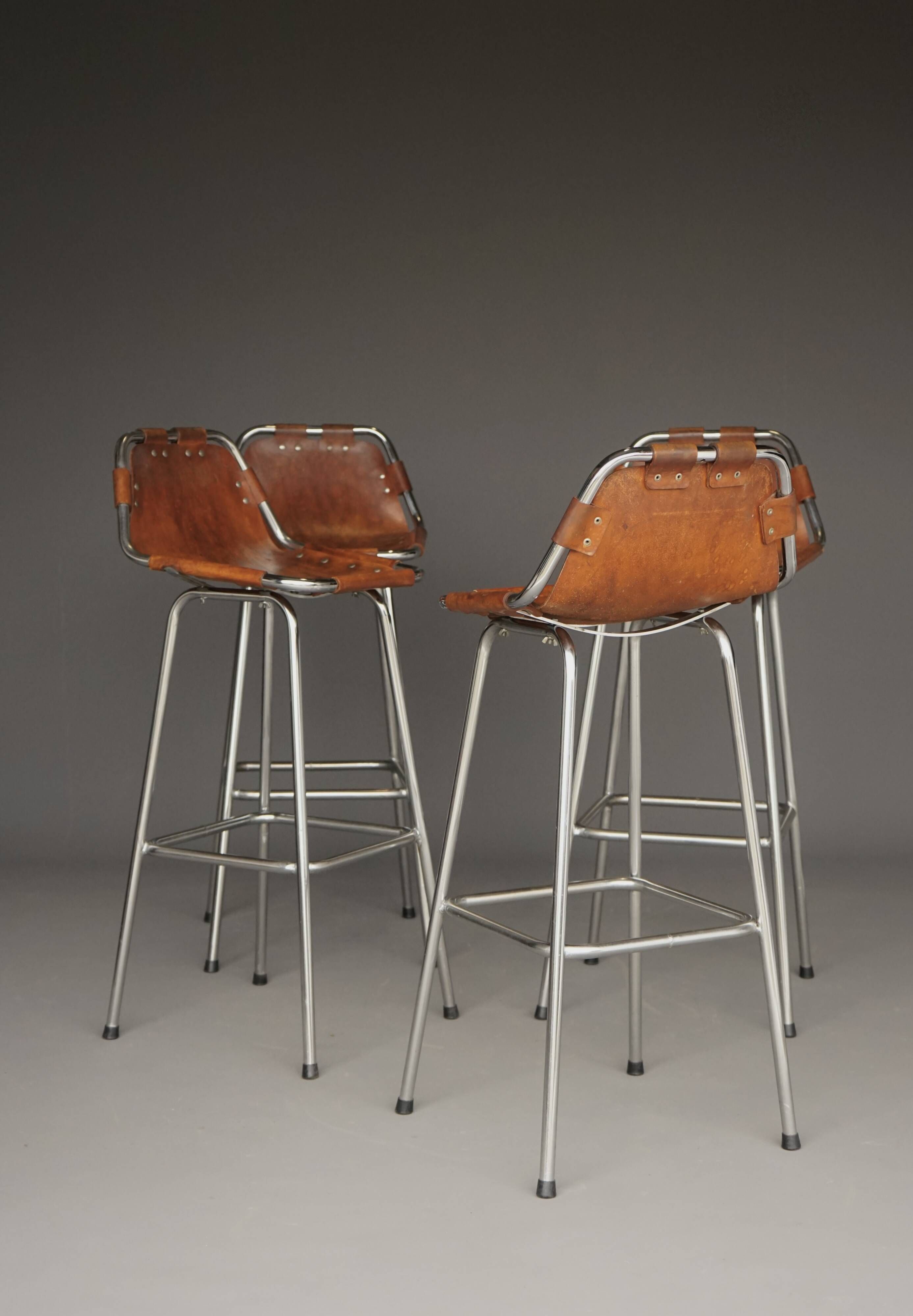 Tabourets de bar attribués à Dal Vera pour Charlotte Perriand / Les Arcs, années 1960