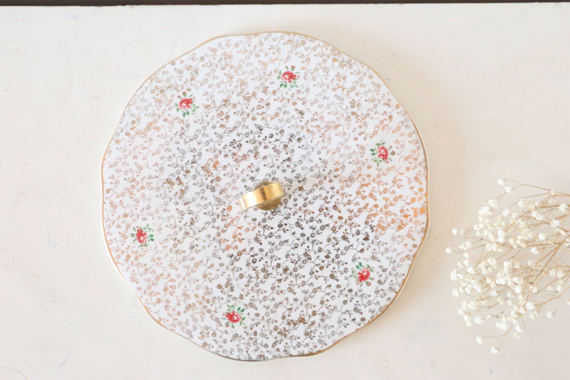 Servant/plateau dish, Villeroy and Boch, vintage, chrome and smoked glass