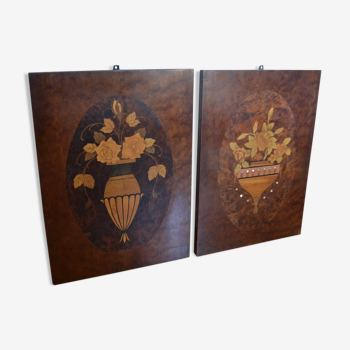 Pair of Art Deco marquetry panels - 1930 - Companion work