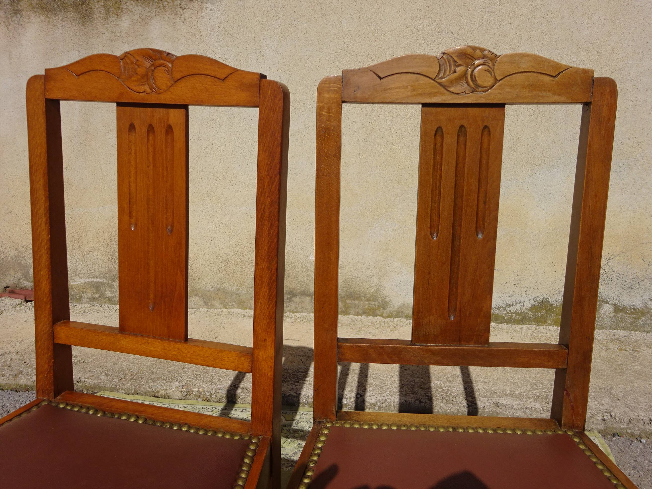 Sièges art déco assortis: 1 fauteuil bridge et 2 chaises
