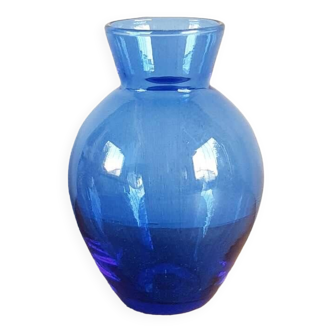 Blue glass vase