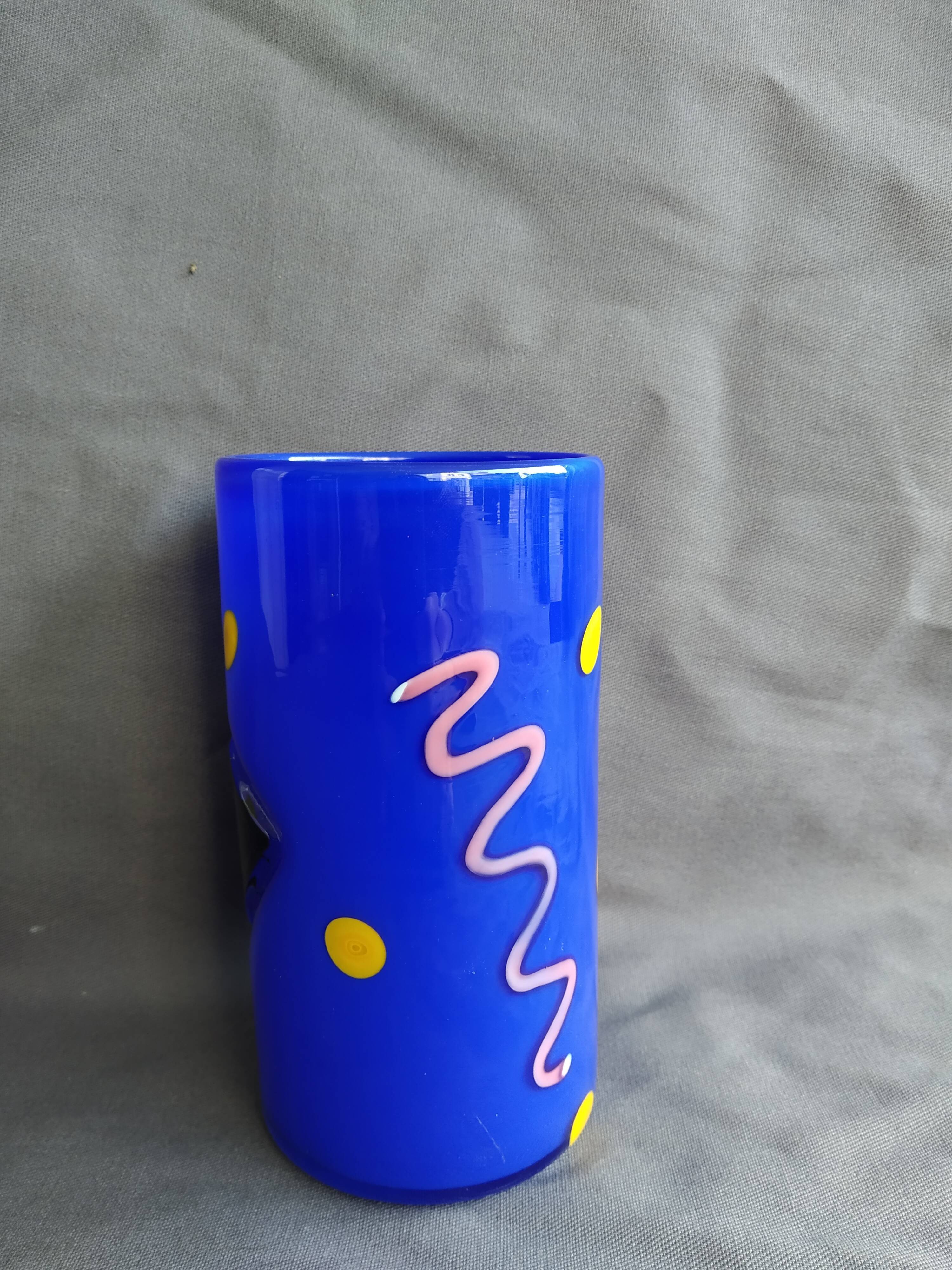 signed 80s murano glass vase