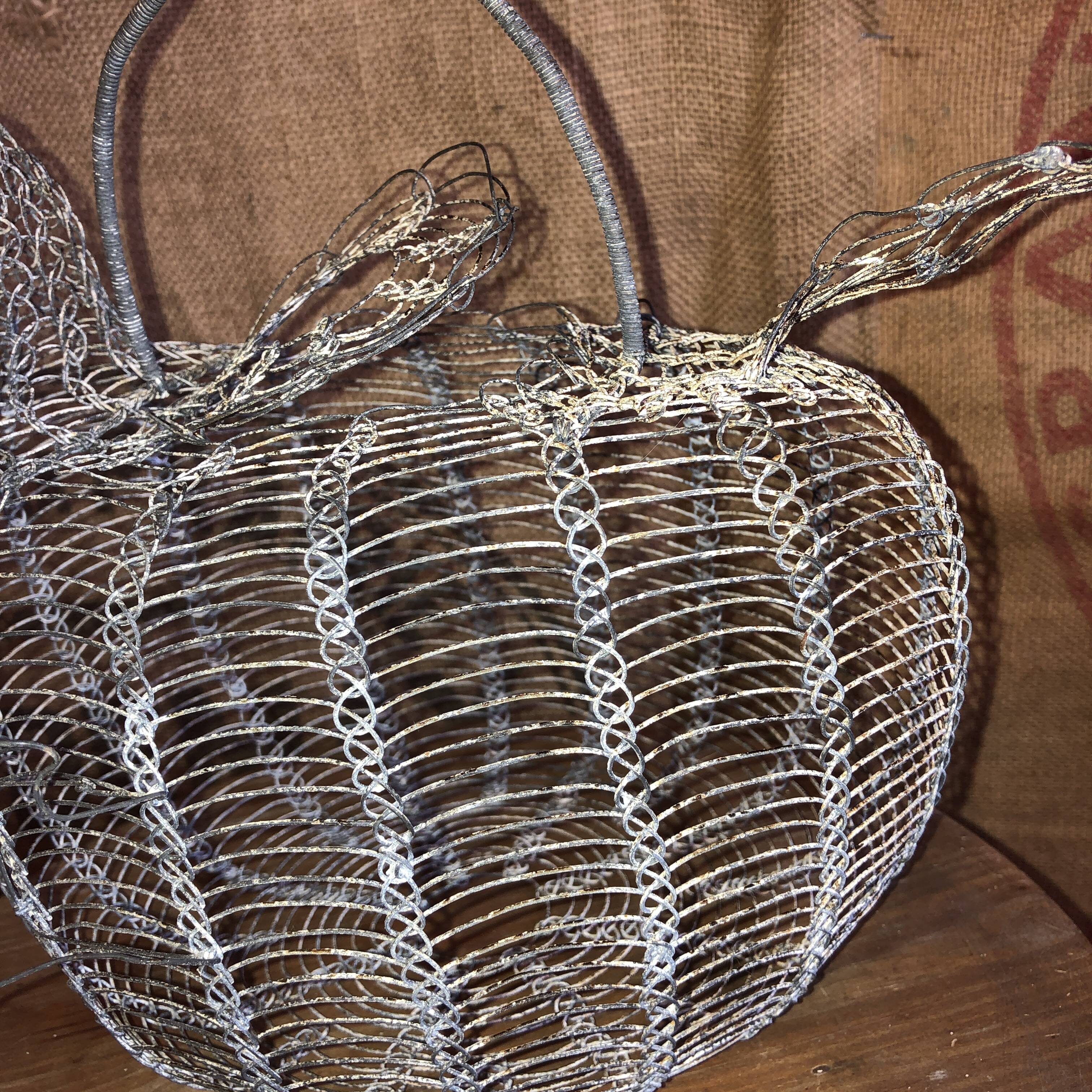 Old wire and mesh egg basket