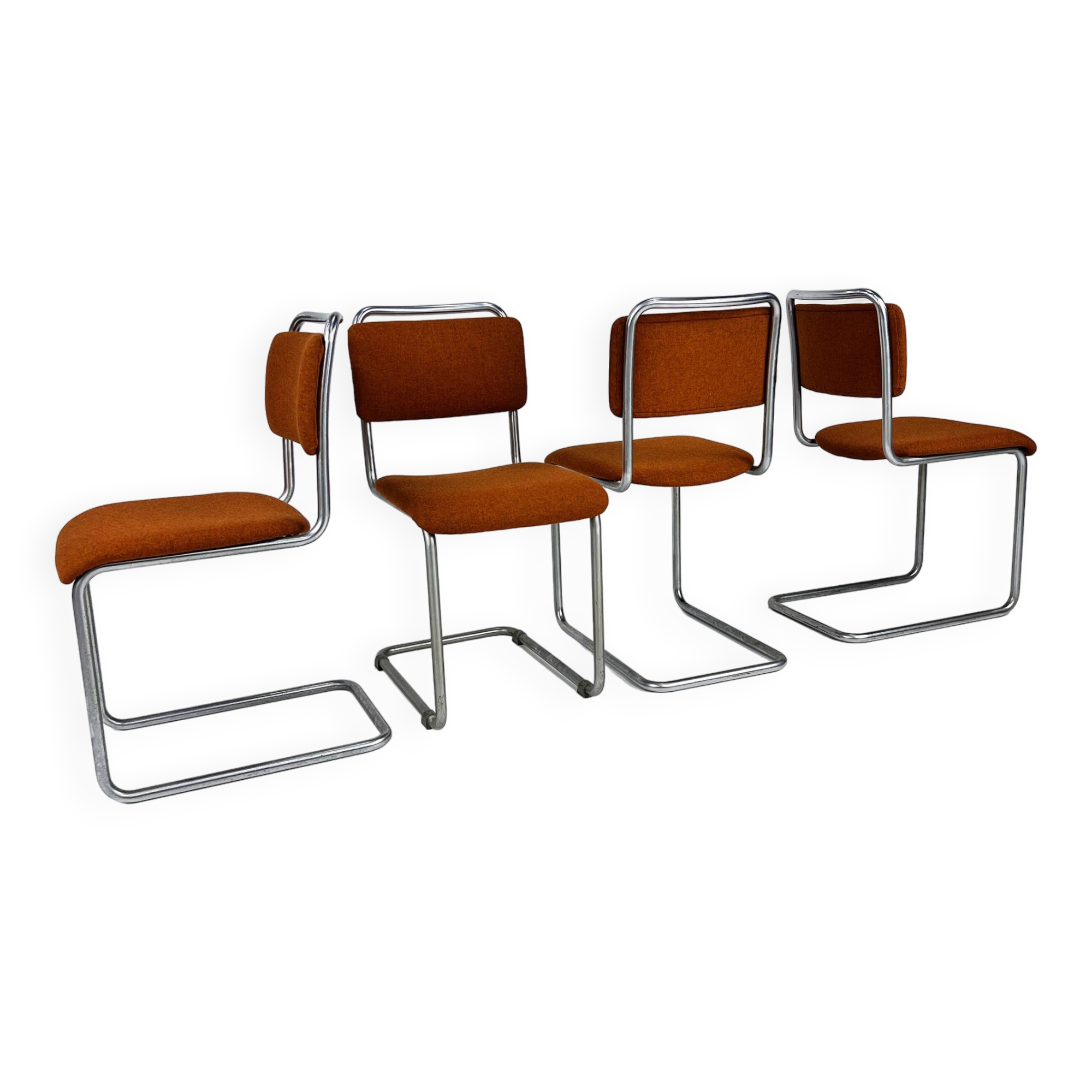 Set of 4 Mid-Century Gispen 101 Dining Chairs, 1940s