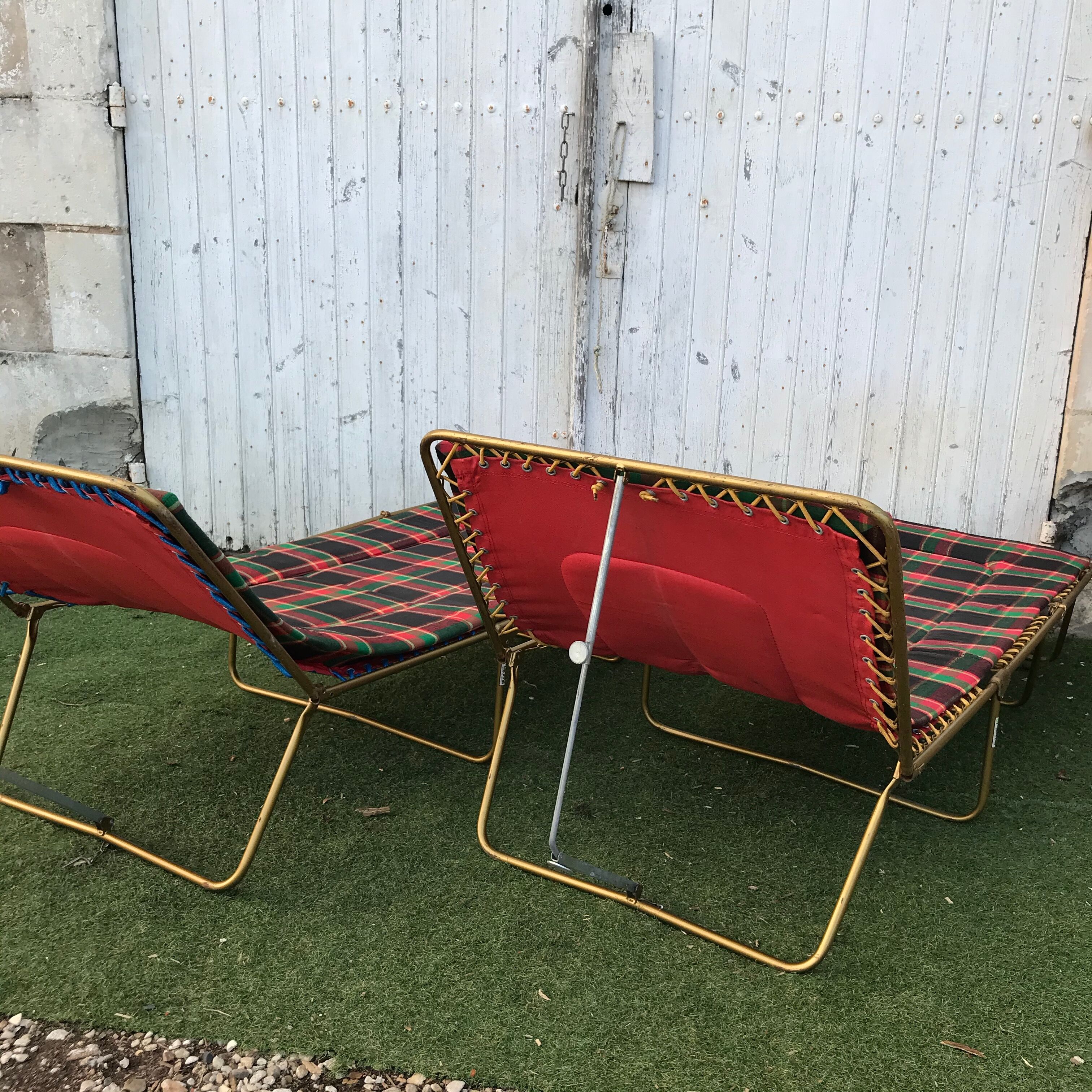 Pair of Lafuma sun beds