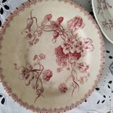Set of 6 dinner plates in Terre de fer earthenware, red color