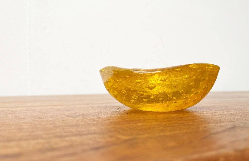 Vintage Italian Bullicante Glass Bowl from Murano