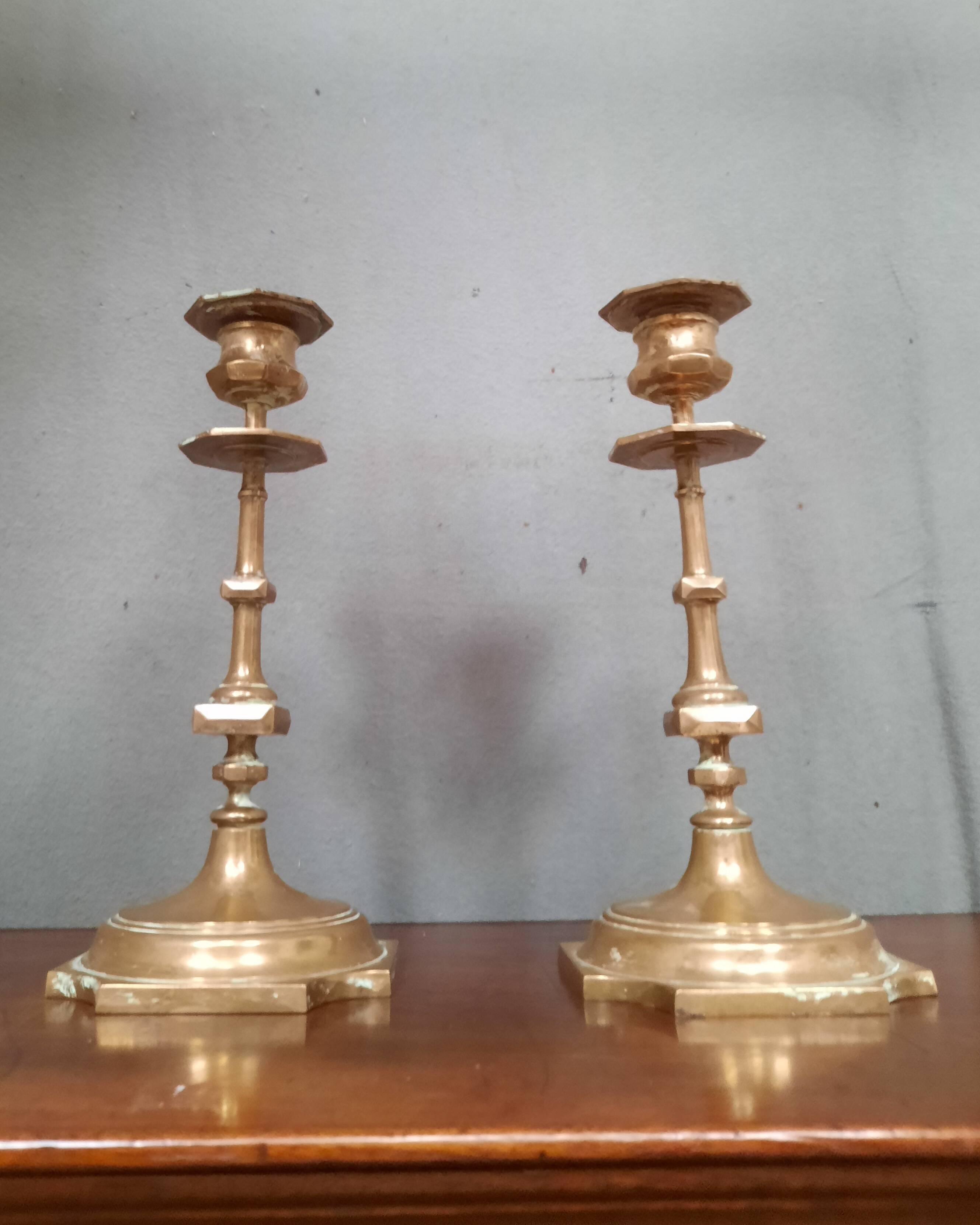 Pair of eighteenth century candlesticks