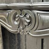 Louis XV style fireplace in black Belgian marble circa 1880
