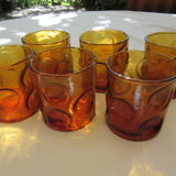 6 glasses yellow "smoked"