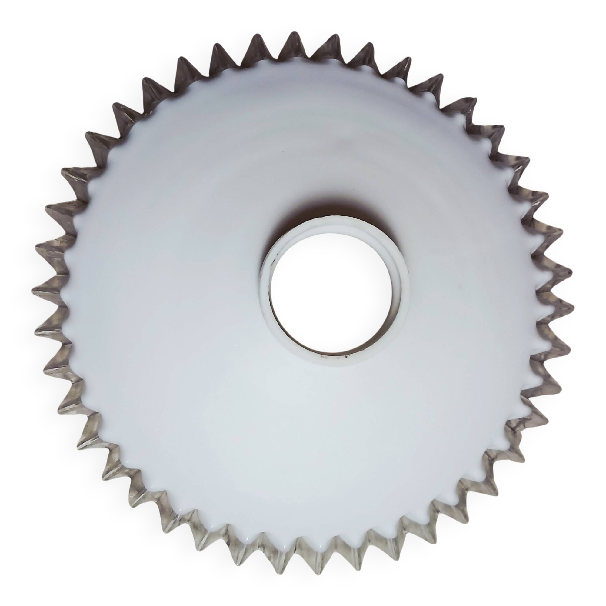 Antique pleated opaline lampshade