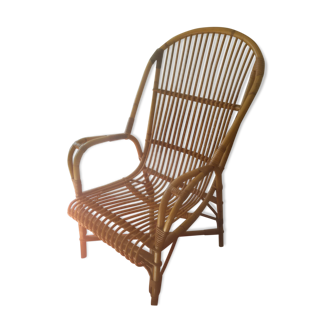 Old rattan armchair years 80