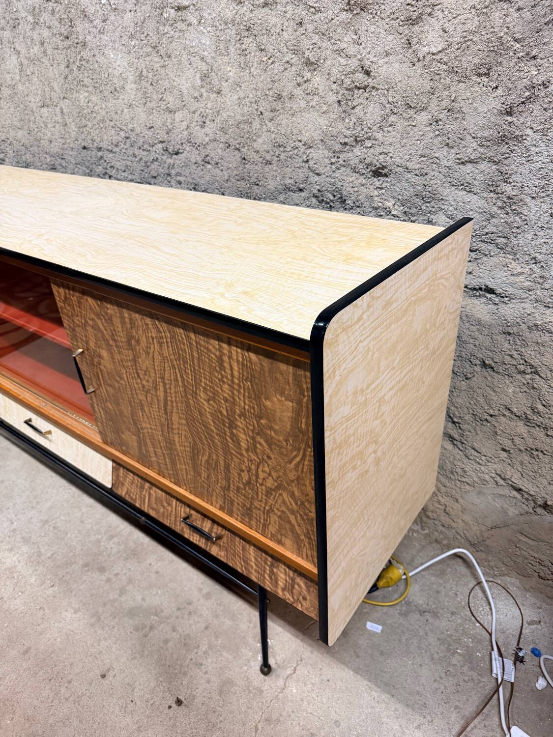 Vintage Formica sideboard from the 1960s/70s, Scandinavian Midcentury modern