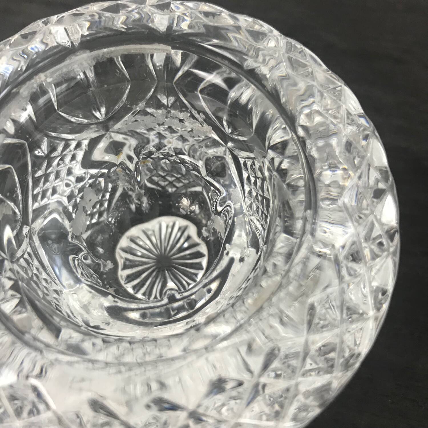 Vintage crystal candle holder fontenay model from maison cristal d'arque
