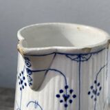 Service à thé ancien Digoin Sarreguemines bleu et blanc